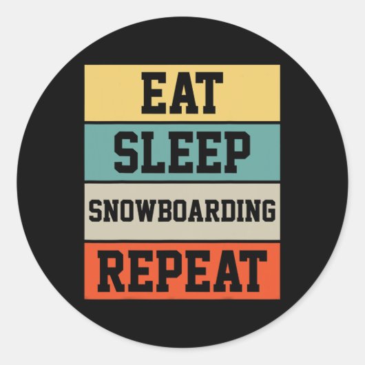Snowboard Snowboarder Snowboarder Retro Gift Ronde Sticker (Voorkant)