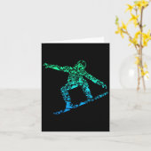 Snowboard Snowboarder Snowboarding Mannen Boys Kin Kaart (Gele Bloem)