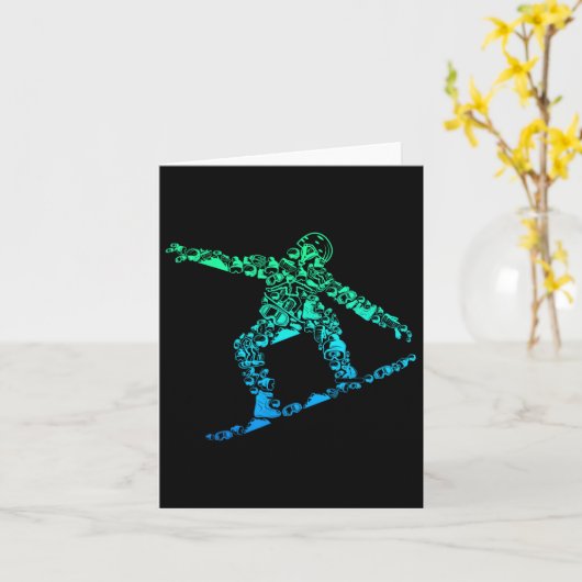 Snowboard Snowboarder Snowboarding Mannen Boys Kin Kaart (Gele Bloem)