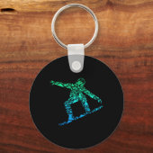 Snowboard Snowboarder Snowboarding Mannen Boys Kin Sleutelhanger (Voorkant)