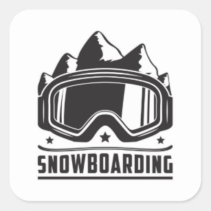 Snowboard Snowboarder Snowboarding Snow Gift Idee Vierkante Sticker