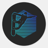 Snowboard snowboarder voor dames ronde sticker (Voorkant)