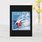 Snowboard Snowboarder Wintercadeau Kaart (Gele Bloem)