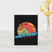Snowboard Snowboarding Retro Bunny Girl Kaart (Gele Bloem)