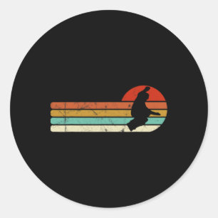 Snowboard Snowboarding Retro Ronde Sticker