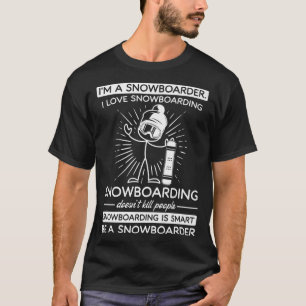 Snowboard Snowboarding Stick Figuur Snowboarder T-shirt