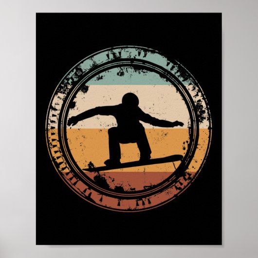 Snowboard Snowboarding Sunset Jump  Poster (Voorkant)