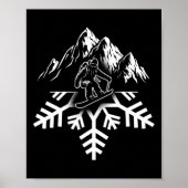 Snowboard Snowflake  Poster (Voorkant)