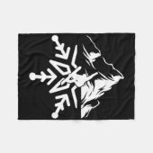 Snowboard Snowflake Retro Fleece Deken (Voorkant (Horizontaal))