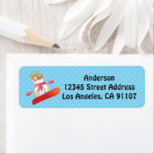 Snowboard Snowman Return Address Labels (Insitu)