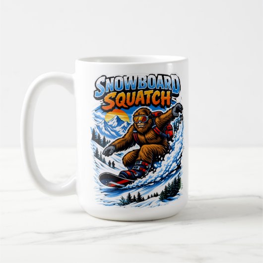 Snowboard Squatch – Funny Bigfoot Snowboarding  Koffiemok (Links)