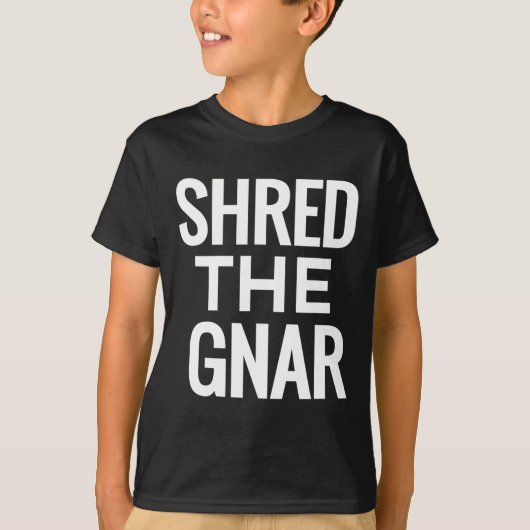 Snowboard T-Shirt - Shred The Gnar (Voorkant)