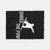 Snowboard T-Shirt versnipperde de pow Fleece Deken (Voorkant (Horizontaal))