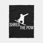 Snowboard T-Shirt versnipperde de pow Fleece Deken (Voorkant)