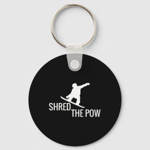Snowboard T-Shirt versnipperde de pow Sleutelhanger