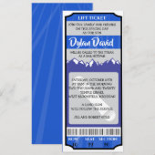 SNOWBOARD TICKET Bar/Bat Mitzwa uitnodiging (Voorkant / Achterkant)