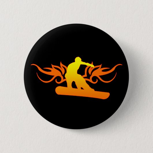 snowboard. tribalz. ronde button 5,7 cm (Voorkant)