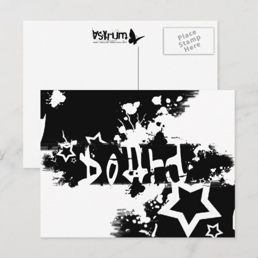 Snowboard : uitgekrabd briefkaart (Voorkant / Achterkant)