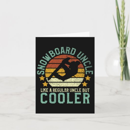 Snowboard Uncle Funny Snowboarden Gift Sn Kaart (Voorkant)
