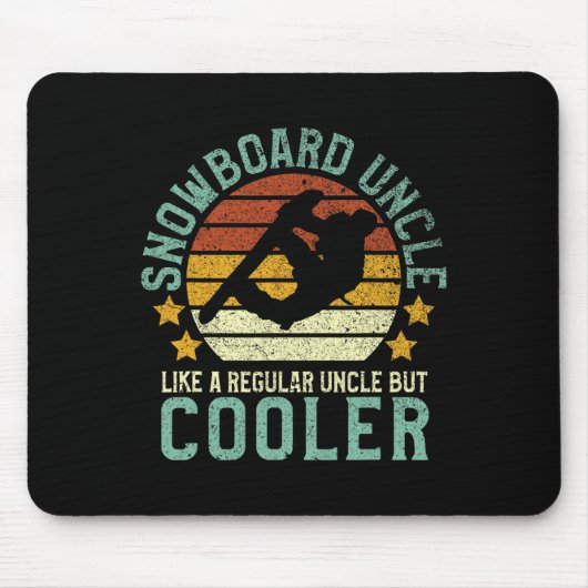 Snowboard Uncle Funny Snowboarden Gift Sn Muismat (Voorkant)