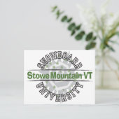 Snowboard Universiteit - Stowe Mountain VT Briefkaart (Staand voorkant)