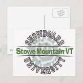 Snowboard Universiteit - Stowe Mountain VT Briefkaart (Voorkant / Achterkant)
