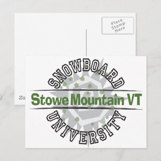 Snowboard Universiteit - Stowe Mountain VT Briefkaart (Voorkant / Achterkant)