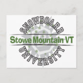 Snowboard Universiteit - Stowe Mountain VT Briefkaart (Voorkant)