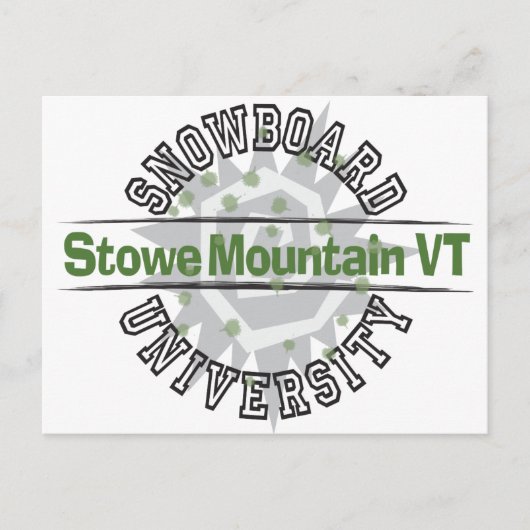 Snowboard Universiteit - Stowe Mountain VT Briefkaart (Voorkant)