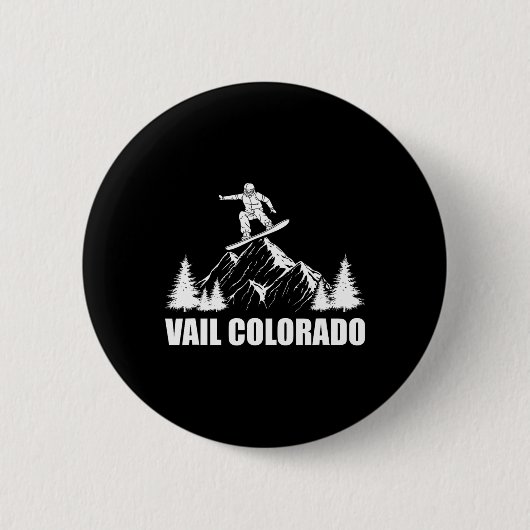 Snowboard Vail Colorado Snowboarden Ronde Button 5,7 Cm (Voorkant)