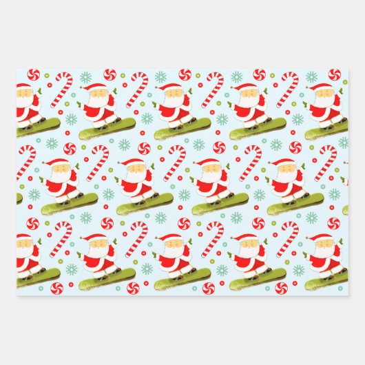 Snowboard vakantie cadeau inpakpapier vel (Voorkant 3)