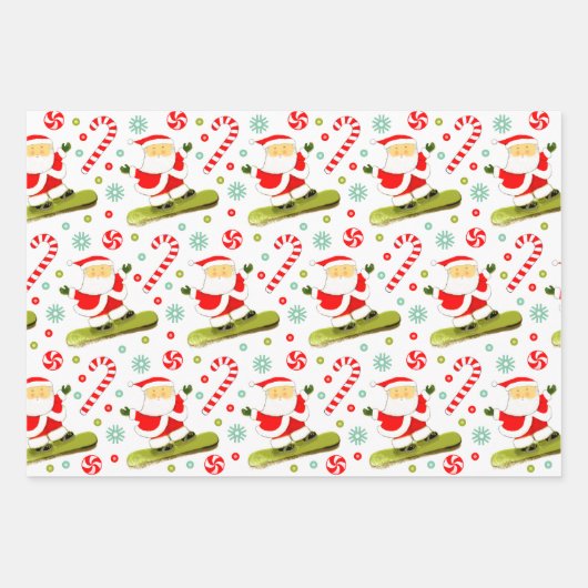 Snowboard vakantie cadeau inpakpapier vel (Voorkant)