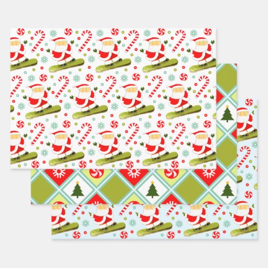 Snowboard vakantie cadeau inpakpapier vel (Set)