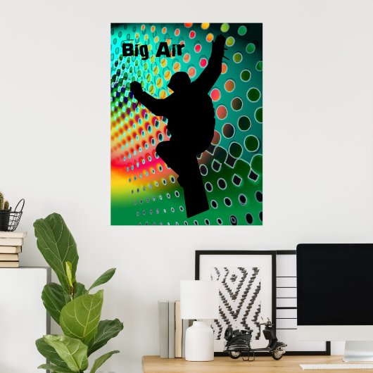 Snowboard van de kosmische sneeuwstorm poster (Thuiskantoor)