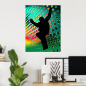 Snowboard van de kosmische sneeuwstorm poster (Thuiskantoor)