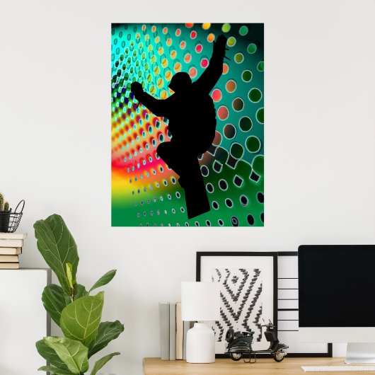 Snowboard van de kosmische sneeuwstorm poster (Thuiskantoor)