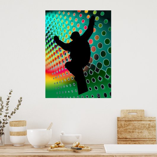 Snowboard van de kosmische sneeuwstorm poster (Keuken)