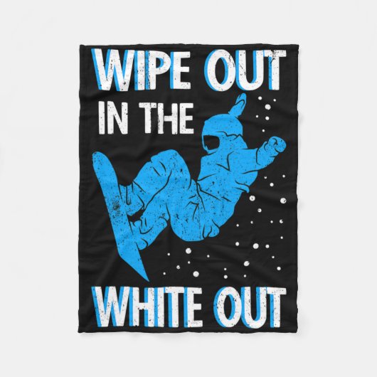 Snowboard veeg uit in het witte skigebied Sno Fleece Deken (Voorkant)