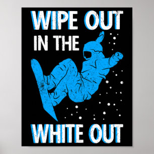 Snowboard veeg uit in het witte skigebied Sno Poster