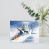 Snowboard-Veel plezier, Gefeliciteerd!! Briefkaart (Staand voorkant)