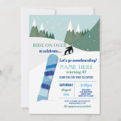 Snowboard verjaardagsfeestje hellingen ski sneeuw kaart (Voorkant)