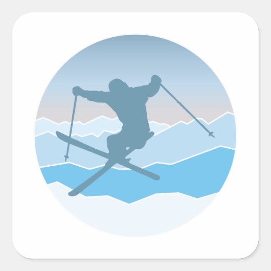 Snowboard Vierkante Sticker (Voorkant)