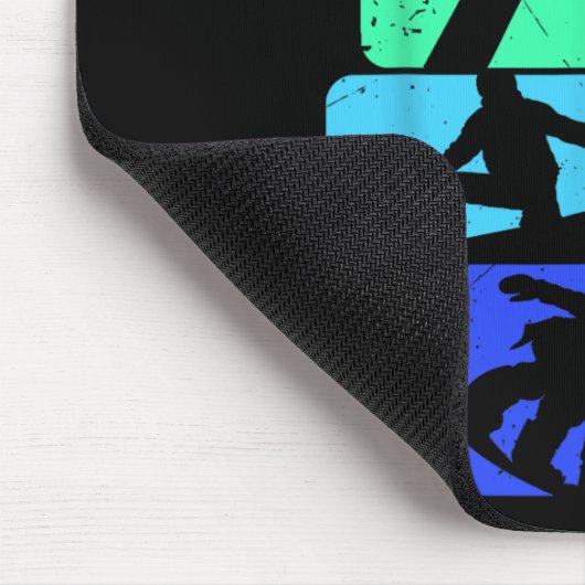 Snowboard voor snowboarder retro Mannen snowboarde Muismat (Hoek)