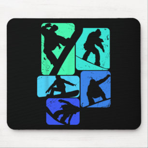 Snowboard voor snowboarder retro Mannen snowboarde Muismat