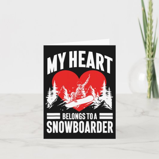 Snowboard Vriendin vrouw mijn hart zijn Kaart (Voorkant)