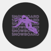 Snowboard Vrouwen Snowboarder 2 Ronde Sticker (Voorkant)