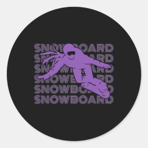 Snowboard Vrouwen Snowboarder 2 Ronde Sticker