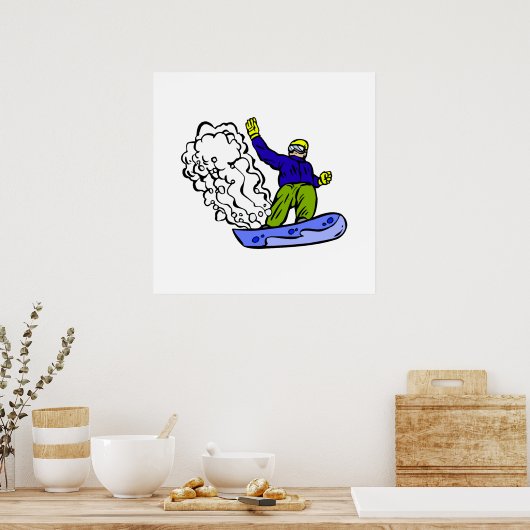 Snowboard Wake Poster (Keuken)
