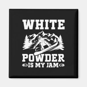 Snowboard White Powder Sneeuw Winter Snowboarden Magneet