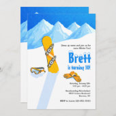 Snowboard Winter Fun Uitnodiging (Voorkant / Achterkant)
